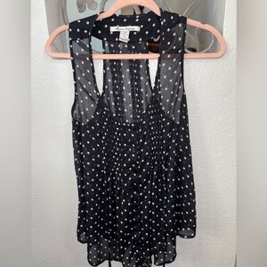 American Rag Black and White Polka Dot Tank Top